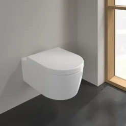 Cuvette WC suspendu en céramique blanche et abattant fermeture ralentie Exclusive, Villeroy & Boch