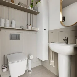 Cuvette WC suspendu en céramique, l.36 x H.35,5 x P.50 cm, blanc, GoodHome Levanna