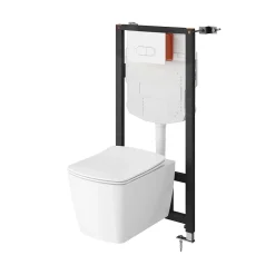 Cuvette WC suspendu en céramique, l.36 x H.35,5 x P.50 cm, blanc, GoodHome Levanna