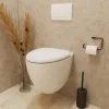 Cuvette WC suspendu en céramique, l.37,5 x H.36,5 x P.50 cm, blanc, effet Vortex, GoodHome Kentia