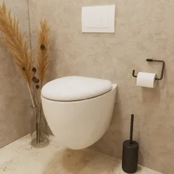 Cuvette WC suspendu en céramique, l.37,5 x H.36,5 x P.50 cm, blanc, effet Vortex, GoodHome Kentia