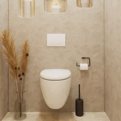 Cuvette WC suspendu en céramique, l.37,5 x H.36,5 x P.50 cm, blanc, effet Vortex, GoodHome Kentia