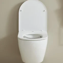 Cuvette WC suspendu gain de place 49 cm sans bride blanc brillant - Corolla