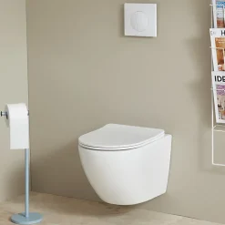 Cuvette WC suspendu gain de place 49 cm sans bride blanc brillant - Corolla
