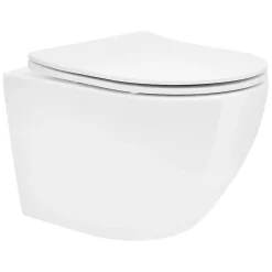 Cuvette WC suspendu sans rebord céramique blanc abattant softclose nano revêt