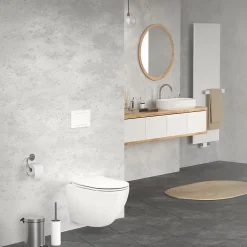 Cuvette WC suspendu sans rebord céramique blanc abattant softclose nano revêt