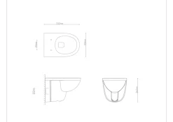 Cuvette WC suspendue compacte sans bord avec abattant et frein de chute, sortie horizontale, blanc, GoodHome Tasi
