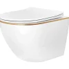 Cuvette Wc Suspendue Rea Carlo Mini Tornado NF Gold Edge