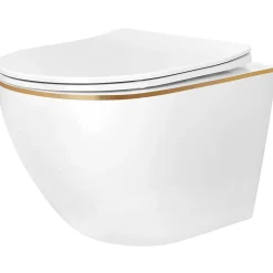 Cuvette Wc Suspendue Rea Carlo Mini Tornado NF Gold Edge