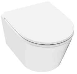 Cuvette WC suspendue sans bride avec abattant déclipsable et frein de chute Siamp