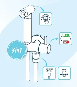 Deante Robinet Bidet Douchette Chrome Mural Monocommande