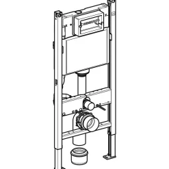 Delta Pack WC Bâti support Duofix 112 cm + WC SAT Tornado sans bride + Abattant SoftClose + Plaque blanche (TORNADOGEB3)
