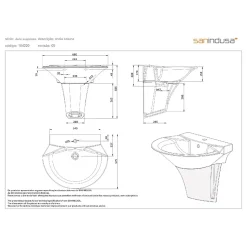 Demi colonne de lavabo Jade céramique traditionnelle SANINDUSA blanc