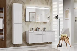 Double meuble sous vasque à suspendre ICONIC blanc 120 cm