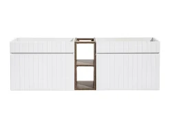 Double meuble sous vasque ICONIC blanc 140 cm avec l'etension chêne Santa Fe