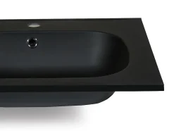 Double vasque à encastrer en résine effet pierre - Noir - L120 x l46 cm - ATIWA