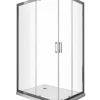 Douche de 6 mm angulaire rectangulaire avec profil chromé- 80 x 120