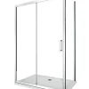 Douche de 6 mm avec un paroi fixe laterale et une porte coulissante - 77,5-80 fixe x 105-110 coulissante