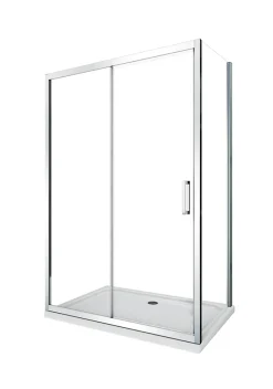 Douche de 6 mm avec un paroi fixe laterale et une porte coulissante - 77,5-80 fixe x 105-110 coulissante