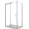 Douche de 8 mm H.190 avec un paroi fixe et une porte coulissante - 90 fixe x 120 coulissante