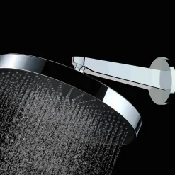Douche de tête 1 jet ronde, diamètre 30 cm, noir/chrome (SATBSHS81)