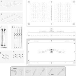 Douche de tête rectangulaire pour montage plafond, 70x38cm, DPG5019