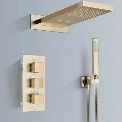 Douche Luxe Encastrée dorée en laiton