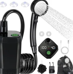 Douche portable de camping 4 modes avec batterie 6000mAh