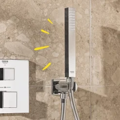 Douchette 1 jet GROHE Vitalio Joy Cube Stick chromé avec flexible 150 et support carré
