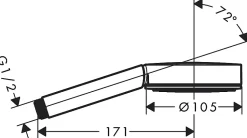 Douchette 1 jet Hansgrohe Pulsify chromé