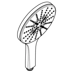 Douchette et flexible chrome rond Grohe Vitalio Smartactive 150 3 jets