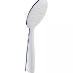 Douchette extra-plate blanche et chrome picots de sortie en silicone anti-calcaire SANINDUSA Basic 105