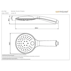 Douchette ronde 3 jets effet pluie effet pluie intense et effet massage sorties d'eau anti-calcaire SANINDUSA Digit 105 chromé