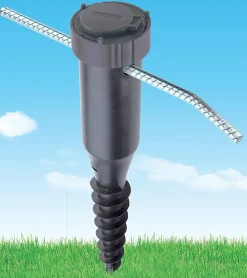 Douille de fixation ajustable pour séchoir parapluie, avec barre à visser, en plastique, coloris noir, pour étendoir Ø 50 mm Leifheit