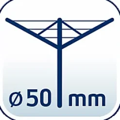 Douille de fixation ajustable pour séchoir parapluie, avec barre à visser, en plastique, coloris noir, pour étendoir Ø 50 mm Leifheit