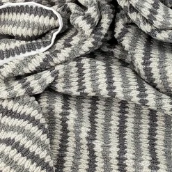 Drap de bain à rayures pur coton 100x150 cm collection BREEZE gris