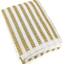 Drap de bain coton 100x150cm SANTORINI rayures jaune