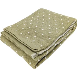 Drap de bain en coton 100x150 cm collection EFFICIENT DOTS vert olive