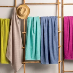 Drap de bain éponge coton 100x170 cm coton DAMA vert chartreuse