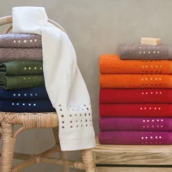Drap de bain 100x150 cm coton 550g/m2 PURE POINTS Orange Butane