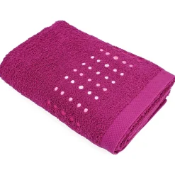 Drap de bain 100x150 cm coton 550g/m2 PURE POINTS Violet Prune