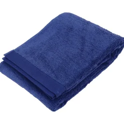 Drap de bain 100x150 cm coton peigné ALBA bleu marine