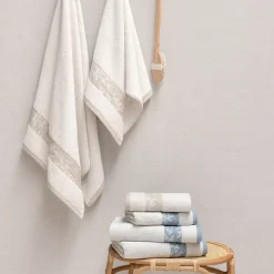 Drap de bain 100x150 cm FOLIUM en coton 520 g/m² bleu Cérulé