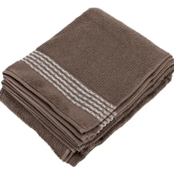 Drap de bain 100x150 cm pur coton INTENSE à bordures blanches couleur marron
