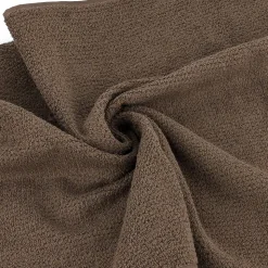 Drap de bain 100x150 cm pur coton INTENSE à bordures blanches couleur marron