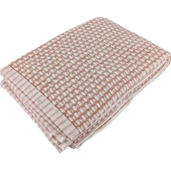 Drap de bain 100x150 cm pur coton motifs quadrillés collection GLOW marron