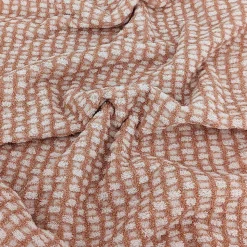 Drap de bain 100x150 cm pur coton motifs quadrillés collection GLOW marron