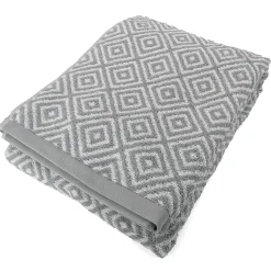 Drap de bain 100x150 cm SYMETRIE coton Gris Losanges