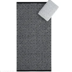 Drap de bain 100x150 cm SYMETRIE coton Gris Losanges