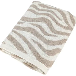 Drap de bain 100x150 cm ZEBRA SOFT pur coton motif zèbre beige